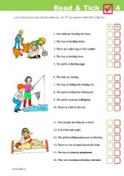 English Worksheet: Read & Tick 4