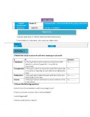 English Worksheet: school rules