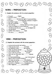 WORD + PREPOSITION, VERB + PREPOSITION