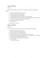 English Worksheet: Roleplay : Job interview