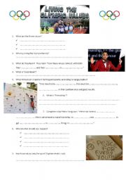 English Worksheet: Olympic values