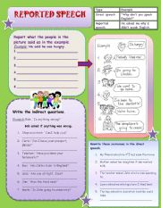 English Worksheet: reported_speech