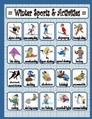 English Worksheet: Winter Sports & Activities