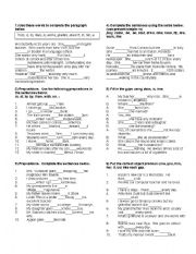 English Worksheet: present sipmle