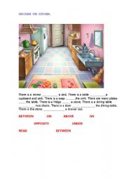English Worksheet: Describe the kitchen