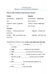 English worksheet: Has got / Have got