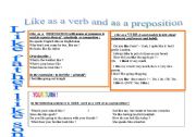 like as a preposition and like as a verb