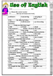 English Worksheet: Use of English 2