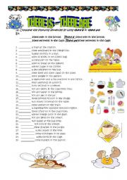 English Worksheet: there is-there are