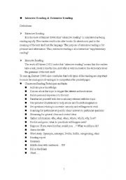 English Worksheet: intensive reading