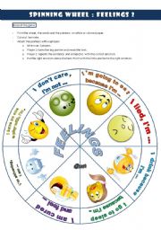 English Worksheet: Spinning wheel: FEELINGS 2