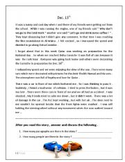 English Worksheet: Reading comprehension