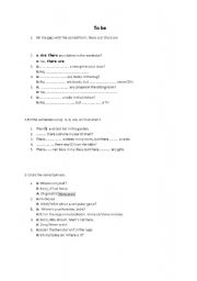 English Worksheet: To be