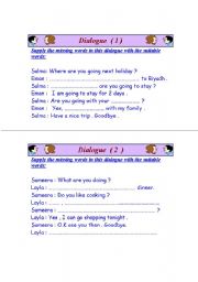 English Worksheet: dilogue