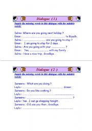 English worksheet: dilogue