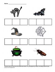 English worksheet: Halloween CVC game