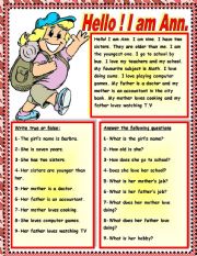 English Worksheet: READING PASSAGE