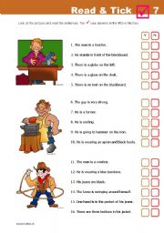 English Worksheet: Read & Tick 7