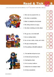 English Worksheet: Read & Tick 8