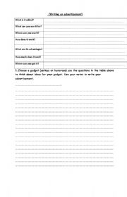 English Worksheet: Advertisement