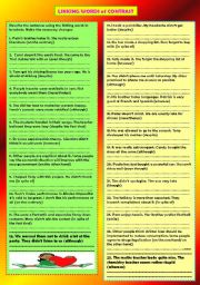 English Worksheet: linking words of contrast (+ key)