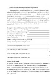 English Worksheet: daily routines