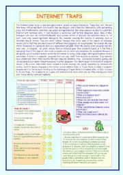 English Worksheet: INTERNET TRAPS.