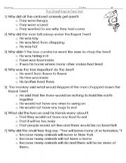 English Worksheet: the great kapok tree