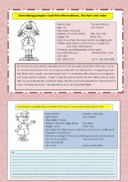 English Worksheet: describing people