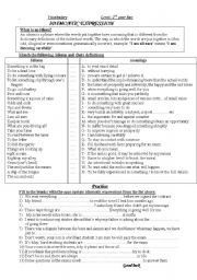 English Worksheet: idioms