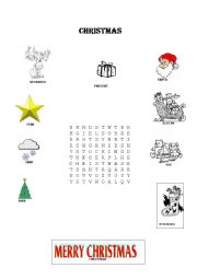 English worksheet: Christmas puzzle