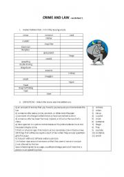 English Worksheet: Crime and Law worksheet