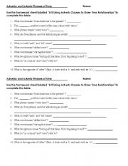 English Worksheet: adverbs of time