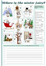 English Worksheet: Where is the winter fairy?