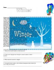 English Worksheet: Winter text