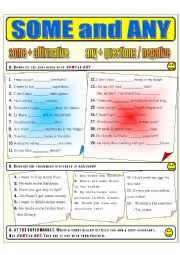 English Worksheet: SOME & ANY