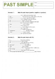 English Worksheet: Past simple