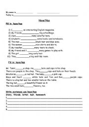 English Worksheet: have/has