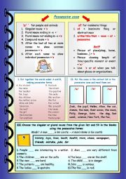 English Worksheet: Possessive Case1