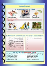 English Worksheet: Possessive Case2