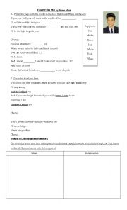 English Worksheet: Count on me by Bruno Mars