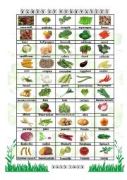 English Worksheet: vegetables poster