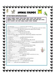 English Worksheet: ANIMAL SOUNDS