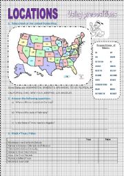 PREPOSITIONS OF PLACE USING A MAP