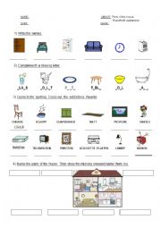 English Worksheet: furniture test