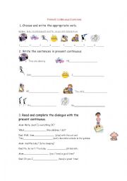 English Worksheet: PRESENT CONTINUOUS