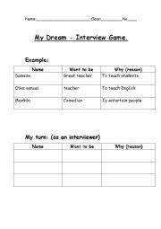 English Worksheet: job interview