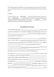 English Worksheet: The collision of the Titanic