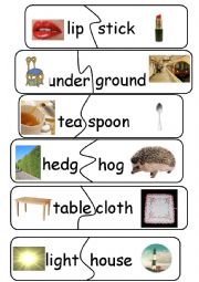 English Worksheet: Compound Words/Game - set 8