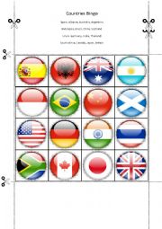 Countries Bingo Part 12